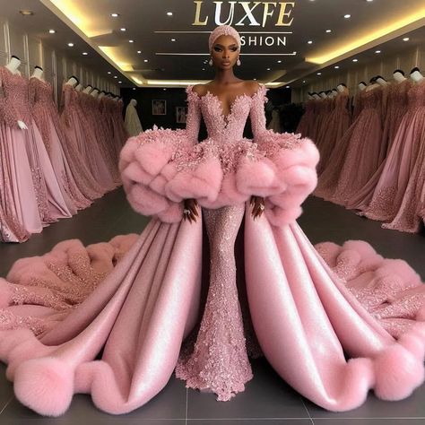 Luxe illustration | Comment your favorite color 🔥 Designs @luxe_illustration What we do : -Help bring fashion ideas to life -Help communicate fashion… | Instagram Pink Luxury Gown For Wedding, Pink Couture Party Gown, Luxury Pink Couture Evening Dress, Pink Coture Gown, Luxury Pink Couture Gown, Pink Dress Outfits, Glam Wedding Dress, Wedding Dress Bustle, Extreme Fashion