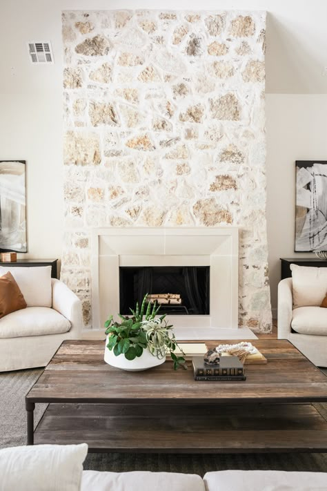 Stone Fireplace Makeover, French Country Exterior, Farmhouse Fireplace, Fireplace Remodel, Modern Cottage, Home Fireplace, Fireplace Makeover, Fireplace Ideas, Fireplace Design