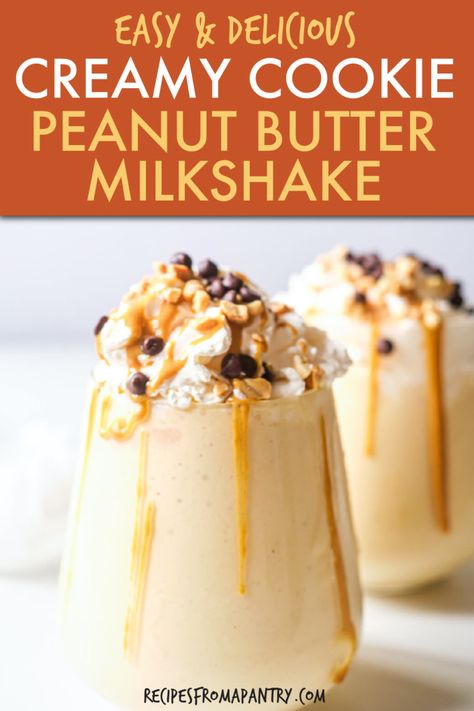 Ninja Creami Peanut Butter, Peanut Butter Shake Recipe, Peanut Butter Milkshake Recipe, Cookie Peanut Butter, Peanut Butter Milkshake, Cookie Milkshake, Peanut Butter Shake, Smooth Peanut Butter, Mocktail Recipes