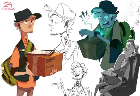 ArtStation - Random character, Puba 24 Character Design Tips, Delivery Guy, Character Design Cartoon, Sketch Poses, Random Character, Character Design Sketches, Chara Design, Arte Inspo, Fall Inspiration