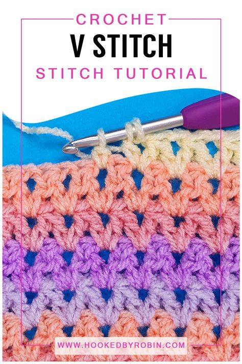 Crochet ALTERNATIVE V Stitch [Free Video Tutorial & Written Pattern!] — Hooked by Robin Granny V Stitch Pattern, Easy V Stitch Crochet Blanket, Double V Crochet Stitch, Granny V Stitch Blanket, Crochet Blanket V Stitch, Crochet V Stitch Blanket Patterns Free, V Stitch Crochet Scarf Free Pattern, Crochet V Stitch Cardigan Pattern Free, V Shape Crochet Pattern