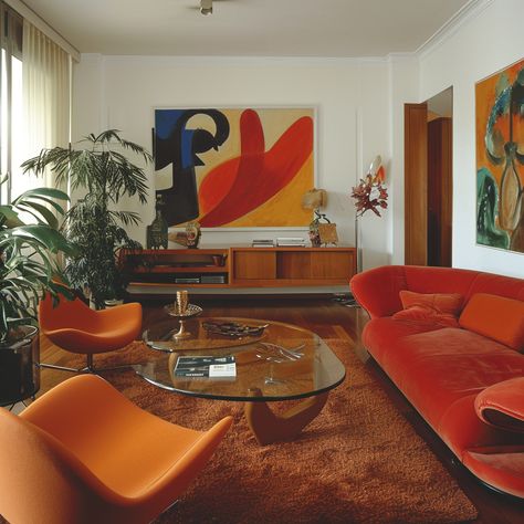 Bold & Bright: 25 Funky Retro Living Room Ideas to Try Avant Basic Interior, Retro Colorful Living Room, Retro Apartment Living Room, Kitsch Living Room, 80s Style Living Room, Primary Colors Living Room, Retro Futurism Living Room, Retro Aesthetic Living Rooms, Danish Maximalism