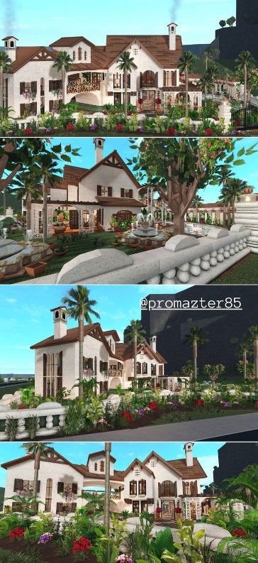 [credit-@promazter85] Realistic Pin House | need a gamepass | Rich House Bloxburg, Spanish Home Bloxburg, Mexican House Bloxburg, Spanish House Bloxburg, Spanish Bloxburg House, Bloxburg Spanish Villa, Bloxburg Italian House, Bloxburg Italy, Bloxburg Tropical House