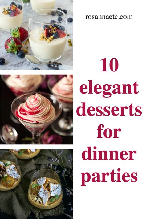 Easy Dinner Party Desserts, Summer Dinner Parties, Summer Desserts No Bake, Elegant Recipes, Desserts For Summer, Fancy Desserts Recipes, No Bake Summer Desserts, New Year's Desserts, Desserts No Bake