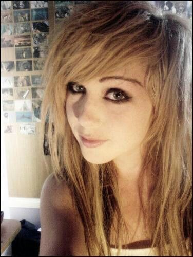 :) Blond Emo Hair, 2013 Hair Trends, Blond Scene Hair, Brown Eye Blonde Hair, Scene Hair Middle Part, Scene Hair Inspiration, Scene Blonde Hair, Scene Haircuts Long, Scene Hair Brown