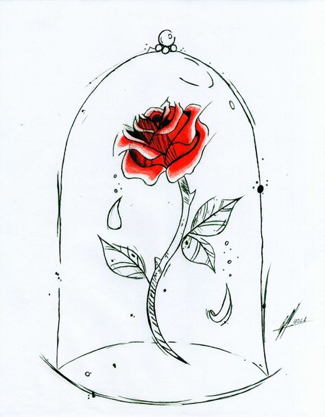 Beauty And The Beast Rose Drawing, Beauty And The Beast Flower, Beauty And The Beast Rose Tattoo, Beauty And The Beast Drawing, Beauty And Beast Rose, Beauty And The Beast Tattoo, Beauty And The Beast Art, Beauty And The Beast Rose, Rose Sketch