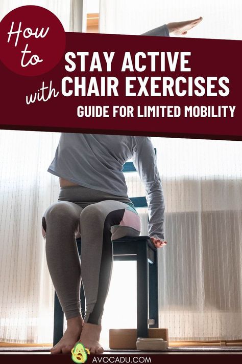 Discover accessible chair exercises for enhancing strength and well-being, designed for those with limited mobility. Start your fitness journey today. Chair Exercises For Limited Mobility, Seated Exercises For Seniors, Chair Exercises For Seniors, Leg Strengthening Exercises, Ways To Stay Active, Best Chair, Exercises For Seniors, Chair Pose Yoga, Seated Exercises