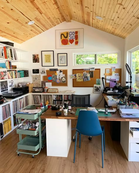 Organizing Desk, Ikea Butcher Block, Apartemen Studio, Artist Room, Therapy Space, Austin Kleon, Studio At Home, Art Studio Space, Art Studio Room