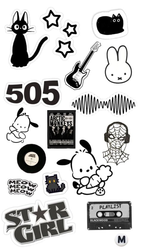 stikers black aesthetic Phone Cover Stickers, Y2k Stickers, Graffiti Doodles, Scrapbook Printing, Iphone Case Stickers, Scrapbook Stickers Printable, Easy Doodles Drawings, Black Stickers, Phone Stickers