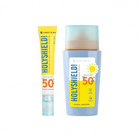 Holyshield! Sunscreen Comfort Corrector Serum SPF 50+ PA++++ | SOMETHINC Premature Aging Skin, Skin Corrector, Physical Sunscreen, Skin Redness, Sunscreen Spf 50, Color Corrector, Hormonal Changes, Mineral Sunscreen, Even Out Skin Tone