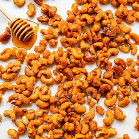 Honey Roasted Cashews - Crowded Kitchen Honey Roasted Cashews, Honey Roasted Almonds, Clean Lunches, Crowded Kitchen, Roasted Cashews, Honey Nut, Honey Roasted, Honey And Cinnamon, Roasted Almonds