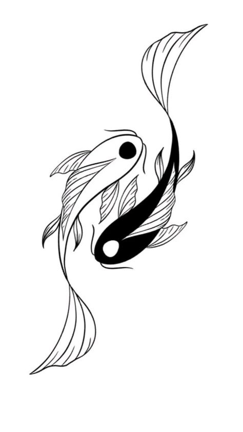 Koi Fish From Avatar Tattoo, Ying Yang Tattoo Minimalist Fish, Ying Yang Tattoo Avatar, Tui And La Tattoo Simple, Yin Yang Koi Fish Tattoo Avatar, Avatar The Last Airbender Tattoo Design, Avatar The Last Airbender Yin And Yang, Yin Yang Avatar, Koi Fish Avatar The Last Airbender