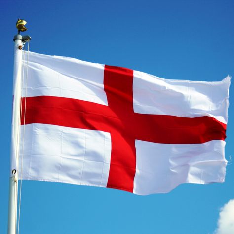 St George is known by his emblem of a red cross on a white background, and is part of the British flag. Description from hallofnames.org.uk. I searched for this on bing.com/images Happy St George's Day, Flag Of England, St Georges Day, England Football Team, England Flag, St Georges, Commonwealth Games, Country Park, England Football