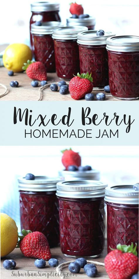 Blackberry Raspberry Jam, Bear Jam Recipe, Blueberry Raspberry Jam, Waffles And Ice Cream, Jam Raspberry, Berry Jam Recipe, Mixed Berry Jam, Canning Jams, Homemade Jams