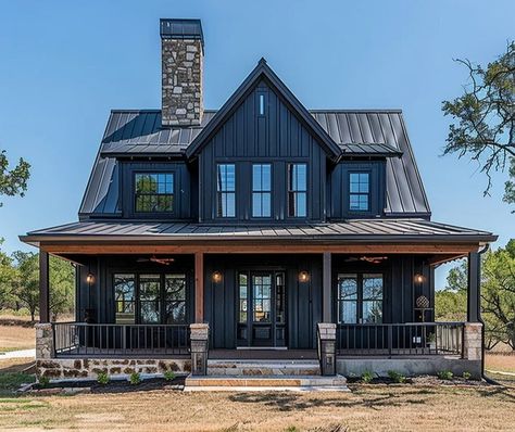 Gorgeous Contemporary Barndominium W/ Wraparound Patio (HQ Plans & 3D Concepts) Pole Barn House Kits, Rancher Homes, Barndominium Kits, Barndominium Cost, Barn House Kits, Steel Building Homes, Carriage House Garage, Frame House Plans, Hacienda Style Homes