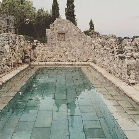 Croatian House, Kleiner Pool Design, Orchard House, House Pool, Swimming Pool Architecture, Stone Pool, Small Pool Design, Natural Swimming Pools, Bohemian House