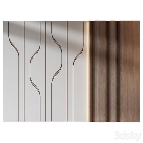 wall panels | set 379 - Other decorative objects - 3D model Veneer Wall Panelling Design, Panelling Design Wall, Reception Back Wall Design, Bedback Panelling, Passage Wall Design, Wall Paneling Design, Wall Panelling Design, Decorative Wall Panels Texture, Pvc Wall Panels Designs