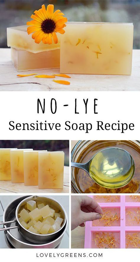 No-Lye Sensitive Soap Recipe: easy-to-make sensitive soap recipe with soothing calendula oil and healing chamomile oil blended into sulfate-free soap. No handling of lye required #soaprecipe #soapmaking #calendula Diy Soap Bars, Easy Soap Recipes, Lye Soap, Diy Soap Recipe, Săpunuri Handmade, Handmade Soap Recipes, Soap Making Recipes, Diy Soaps, Make Soap