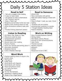 Daily 5 Stations, Daily 5 Activities, Daily 5 Reading, Listen To Reading, Read To Self, Reading Stations, Daily Five, Work On Writing, 4th Grade Reading