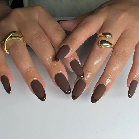 Emerald Nails, Brown Nail, Brown Nails Design, Milky Nails, Dark Nails, Brown Nails, Minimalist Nails, Chic Nails, Dope Nails