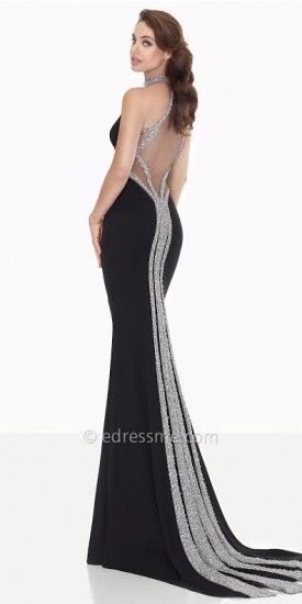 Tarik Ediz Lesa Evening Dress Tarik Ediz Dresses, Tarik Ediz, Beaded Neckline, Jewel Neckline, Grand Designs, Hollywood Glam, Backless Dress Formal, Mermaid Formal Dress, Evening Dress