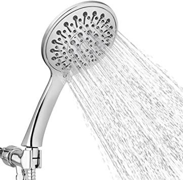 Sinvula 6 Sprays Hand Held Shower Head with Hose, 5" Rainfall High Pressure Massage Shower Heads with Handheld Spray, Water Saving, Adjustable Bracket, 68" Stainless Steel Hose, Chrome Shower Heads With Handheld, Massage Shower Head, Shower Head Filter, Shower Head With Hose, Waterfall Shower, Dual Shower Heads, High Pressure Shower Head, Bathroom Gadgets, Fixed Shower Head