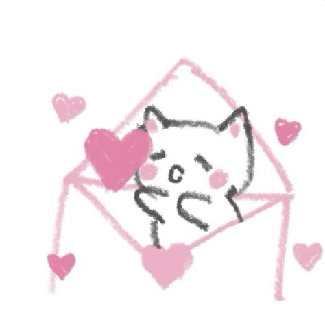 Him And Me Drawing, Cat With Heart Drawing, Cute Love Icons, Cute Gf Pics, Noteit Ideas For Gf, Cute Drawing For Bf, Cute Drawings For Gf, Cute Noteit Drawing Ideas, Cat Love Drawing