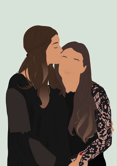 Portraits Digital Art, Illustrated Family Portrait, Illustration Portraits, Minimal Illustration, Custom Portrait Illustration, Friends Illustration, Bff Drawings, Faceless Portrait, Canvas Painting Designs