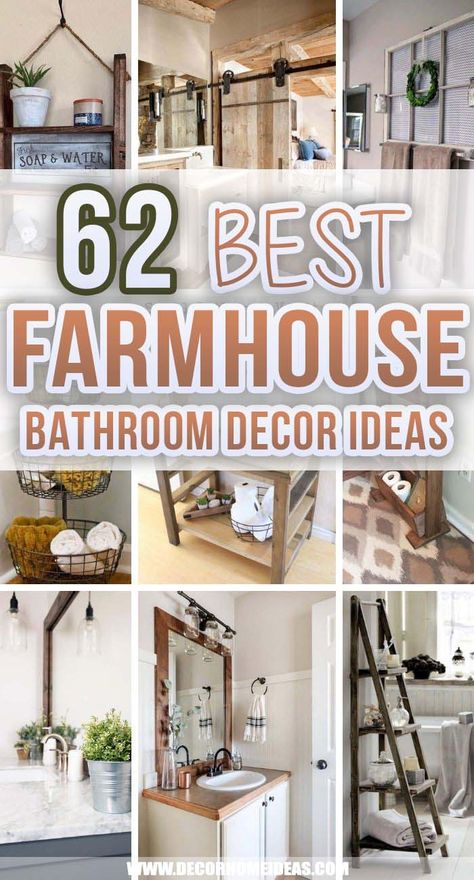 Farmhouse Bathroom Accessories, Small Farmhouse Bathroom, Rustic Farmhouse Bathroom, Farmhouse Bathroom Decor Ideas, Bathroom Farmhouse Style, Dekor Diy, Country Bathroom, Rustic Bathroom Decor, Modern Farmhouse Bathroom