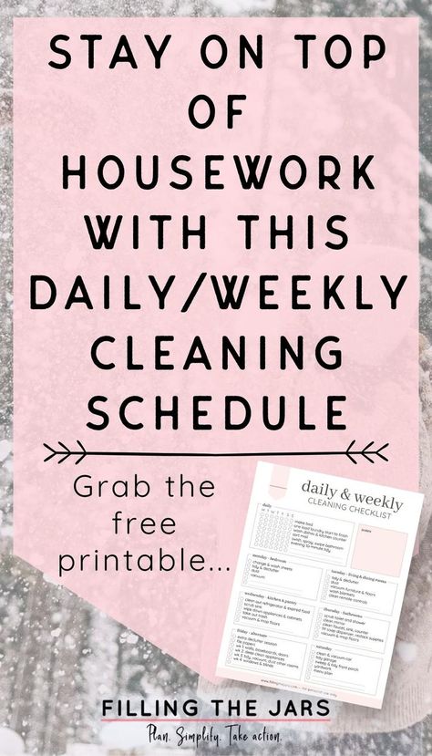 One Chore A Day Clean House, Daily Weekly Chores, Easy To Follow Cleaning Schedule, Days Of The Week Chores Daily Cleaning, Cleaning Schedules Weekly, Clean Your House In A Week, House Cleaning Schedule Checklist, House Cleaning Routine Checklist, Daily Cleaning Schedule Ideas