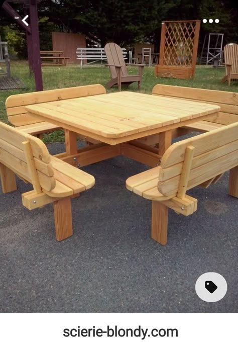 Patio Furniture Design, Diy Picnic Table, Wooden Patio Furniture, Picnic Table Plans, Wooden Garden Table, Wooden Picnic Tables, Outdoor Wood Furniture, Backyard Furniture, Easy Coffee