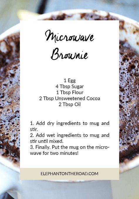 Microwave Brownie Recipe, Mug Dessert Recipes, Mug Brownie Recipes, Microwave Mug Recipes, Microwave Brownie, Microwave Dessert, Microwave Cake, Brownie In A Mug, Chocolate Mugs