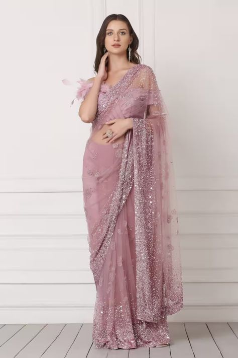 Pooja Peshoria | Designer Sarees, Gowns, Lehengas | Aza Fashions Cheap Saree With Unstitched Blouse For Festivals, Kurta Ideas, Net Saree Blouse Designs, Net Saree Blouse, Simple Saree Designs, Resham Work, Fancy Sarees Party Wear, Saree Poses, Indian Fashion Saree