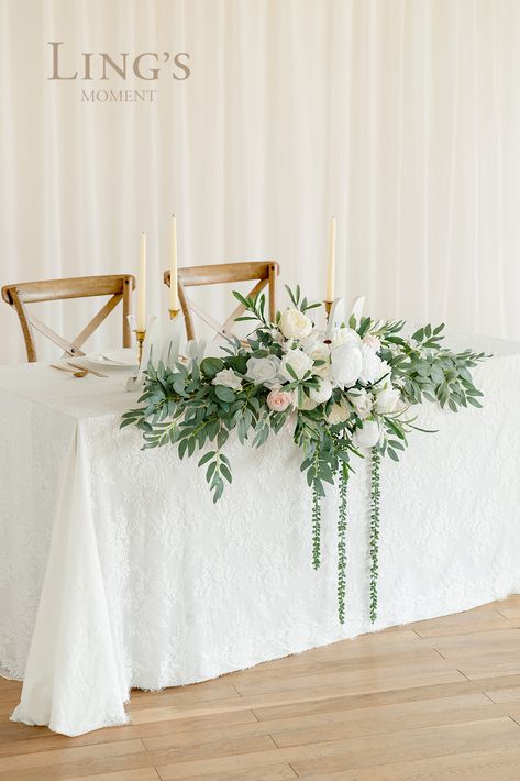 Wedding Top Table Flowers, Head Table Flowers, Bridal Table Flowers, Sweetheart Table Flowers, Top Table Flowers, Head Table Wedding Decorations, Wedding Head Table, Wedding Sweetheart Table, Brides Table