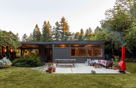 Photo 2 of 16 in A Midcentury Home Receives a Subtle Update in a Historic Community Near Seattle - Dwell Beach House Remodel, Hilltop House, Northwest Landscaping, Mid Century Ranch, Paint Your House, 1950s House, Home Transformation, Midcentury Home, Cabinetry Design