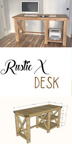 Diy Wood Desk, Diy Desk Plans, Farmhouse Desk, Desk Plans, Woodworking Furniture Plans, Easy Wood Projects, Woodworking Plans Diy, Free Woodworking Plans, Free Plans