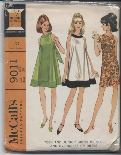 McCall's 9011 - dress pattern from 1967. 1960 Sewing Patterns, 60s Mod Dress Pattern, 1960s A Line Dress, 1960s Dress Patterns, 60s A Line Dress, Vintage 1960s Dresses, 70s Dress Pattern, 60s Dress Pattern, Vintage Flare Dress