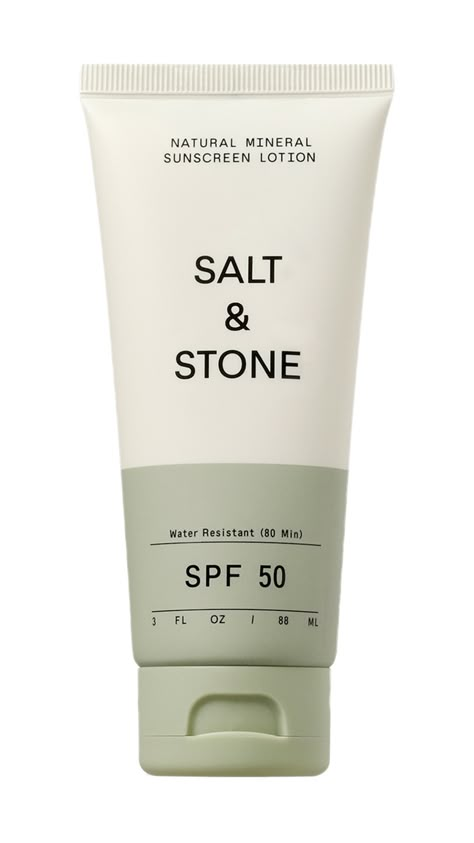 Salt & Stone Natural Mineral Sunscreen Lotion SPF 50 Salt And Stone, Sunscreen Tips, Beachy Apartment, Sunscreen Packaging, Natural Spf, Salt Stone, Rosehip Seed Oil, Natural Sunscreen, Suncare