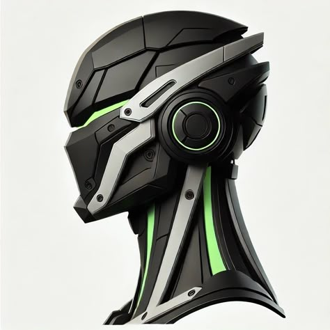 Cyberpunk Helmet Concept Art, Sci Fi Helmet Design, Mecha Helmet, Anime Helmet, Superhero Helmet, Scifi Helmet, Helmet Concept Art, Helmet Design Ideas, Robot Helmet