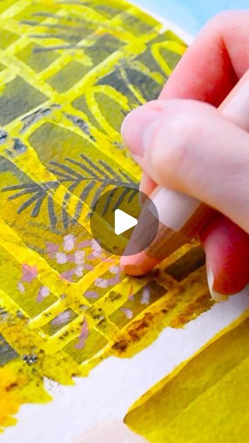 Katie | lllustrator & Artist on Instagram: "A quick process video sharing the palm house I painted last week! Very satisfying peeling off the masking fluid and I really loved building up those details behind the frame. I used a mix of water-based ink and acrylic inks, finished with Stabilo Woodys, Sennelier oil pastels and neocolors!   #ArtReels #PaintingProcess #TheyDrawAndGarden #NatureArt #MixedMediaArtist #ColourfulArt #100DaysOfSketchbookPlay" Oil Pastel Watercolor, Oil Pastel On Wood, Watercolor And Oil Pastel, Drawing With Pastels, Oil Pastel And Watercolor, Sennelier Oil Pastels, Palm House, Art Demo, Oil Pastel Paintings