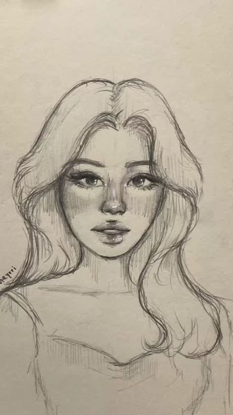 Cute Drawings Simple Person, Basic Pencil Sketch, Sketch Shading Ideas, Quick Pencil Drawings, Art Sketches Pencil For Beginners, Pencil Shading Drawing Ideas, Facial Features Drawing Step By Step, Easy Begginer Drawings, Cute Drawings Of People Sketches