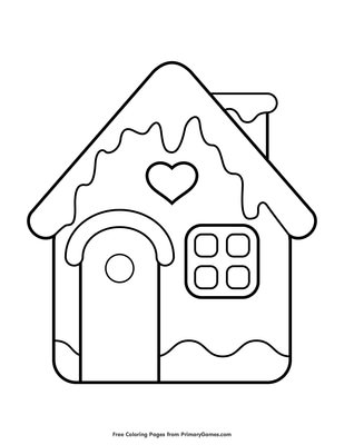 House Coloring Pages Free Printable, Free Printable Christmas Coloring Pages, Easy Christmas Drawings, House Coloring Pages, Gingerbread House Template, Printable House, Christmas Ornament Template, Coloring Pages Easy, Christmas Coloring Sheets