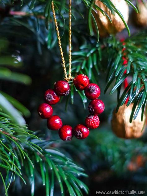 Red Diy Christmas Ornaments, Organic Christmas Ornaments, Diy Red Ornaments Christmas, Traditional Christmas Ornaments Diy, Christmas Tree Natural Rustic, Diy Christmas Ornaments Outdoor, Biodegradable Christmas Ornaments, Naturally Decorated Christmas Trees, Christmas Tree Homemade Ornaments