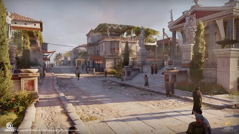 ArtStation - Environment Art - Assassin's Creed Origins, Valentin Oana Greek City Concept Art, Props Modeling, City Concept Art, Ac Odyssey, Assassin's Creed Origins, Egypt Concept Art, Greek City, Assassins Creed Origins, Star Wars Background