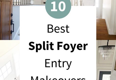 10 Best Split Foyer Entry Makeovers Split Level Entryway Half Wall, Split Foyer Entry Storage, Split Level Entry Wall Decor, Split Foyer Entry Remodel, Split Entry Stairs, Split Entry Railing Ideas, Split Home Entry Way, Entryway Ideas Split Level Front Entry, Split Foyer Entryway Ideas