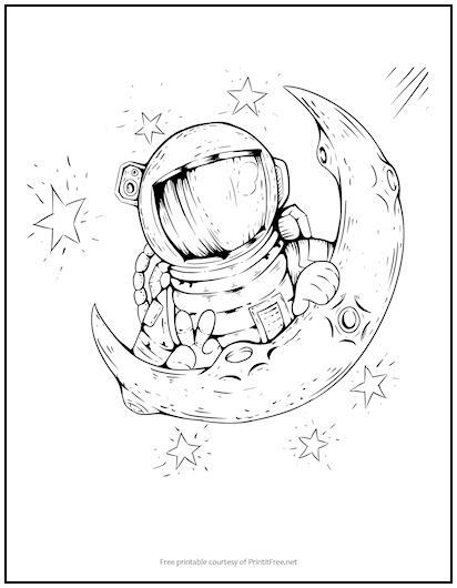 Our Astronaut with Moon and Stars Coloring Page is out of this world! Use it for your classroom thematic unit on space travel, or add it to your child’s coloring page collection – it’ll be a favorite! Astronaut Svg, Animal Coloring Pages For Kids, Astronaut Drawing, Astronaut Tattoo, Space Svg, Star Coloring Pages, Astronaut Design, Drawing Stencils, Moon Drawing