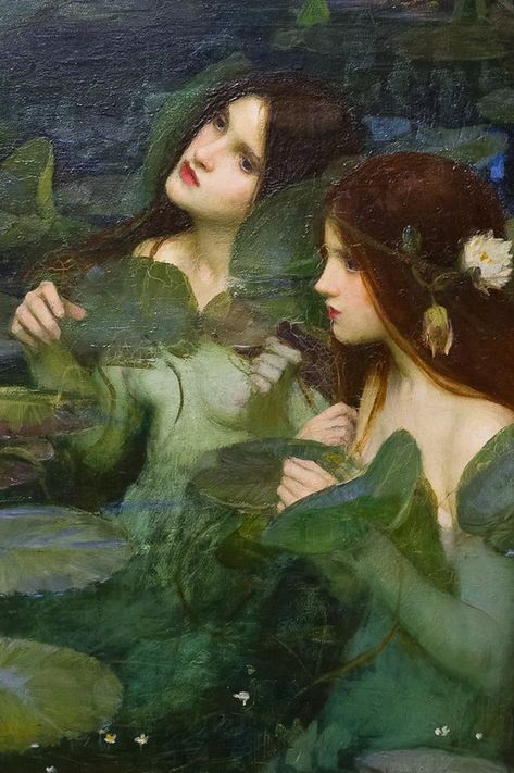 Hylas and the nymphs (detail, John William Waterhouse, 189… | Flickr John William Waterhouse, A Woman, Lily, Water, Flowers, Green, Hair, Art