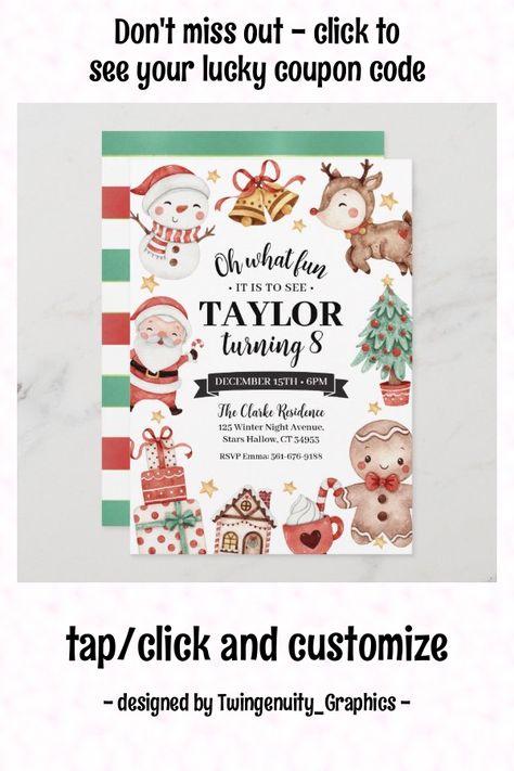 Chritsmas Tree, Christmas Open House Invitations, Christmas Birthday Invitations, Tree Gifts, Holiday Cookie Exchange, Christmas Birthday Party, Watercolor Birthday, Christmas Party Invitation, July Birthday