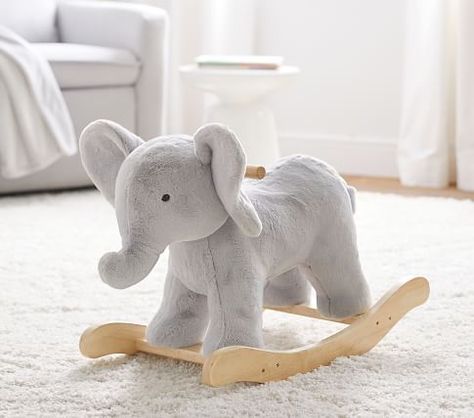 Nursery Elephant Plush Rocker | Animal Rocker | Pottery Barn Kids Pottery Barn Kids Nursery, 6 Month Baby Picture Ideas Boy, Top Baby Gifts, Elephant Rocker, Nursery Elephant, Nursery Rocker, Baby Rocker, Animals Nursery, Jungle Adventure