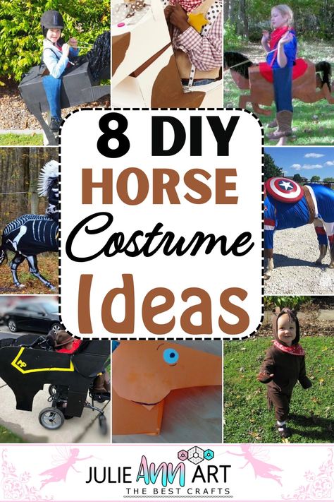 If you’re a fan of horses and want to look like him for the next Halloween party or cosplay event, following this list of DIY horse costume ideas will surely be a beneficial option. Imagine looking like a warrior riding a horse or a kid playing the role of a character at a circus; all of our horse costumes will give you a distinctive vibe. You have to use some simple colored accessories and turn them into a masterpiece wearable for November events and surely thank me later. Easy Horse Costumes Diy, Horse Custom Halloween, Horse Dress Up Ideas Costumes, Cardboard Horse Costume, Halloween Costume For Horse And Rider, Diy Horse Costume For Adults, Easy Horse Halloween Costumes, Horse Costumes Ideas, Horse Costumes For People